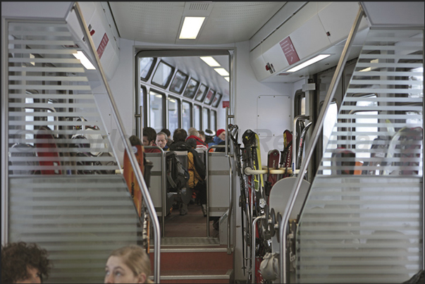 On the train to Kleine Scheidegg (2061 m)