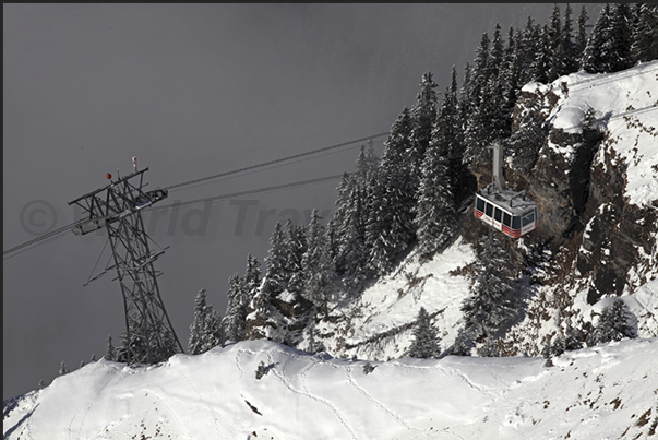 The cable car Wengen - Lauberhorn