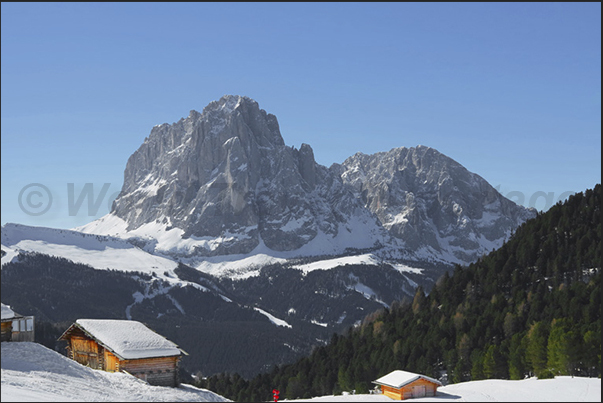 Sassolungo seen from the ski slopes of Seceda Sassolungo seen from the ski slopes of Seceda