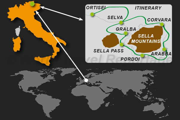 The itinerary of Sellaronda trip The itinerary of Sellaronda trip