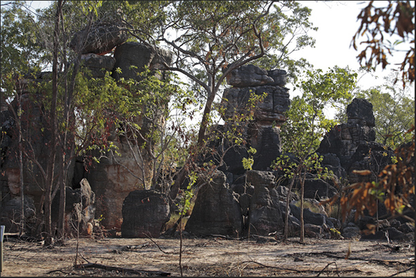 The Lost City. Rock formations that look like the ruins of an ancient city hidden in the forest