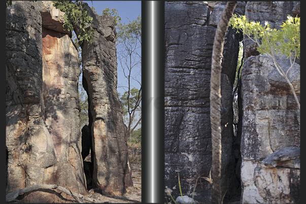 The Lost City. Rock formations that look like the ruins of an ancient city hidden in the forest