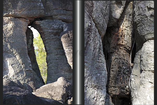 The Lost City. Rock formations that look like the ruins of an ancient city hidden in the forest