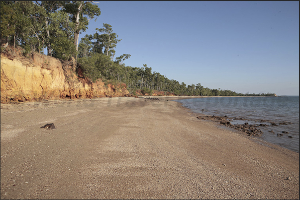 Cobourg Peninsula. The beaches and coastline at sunset, turn red