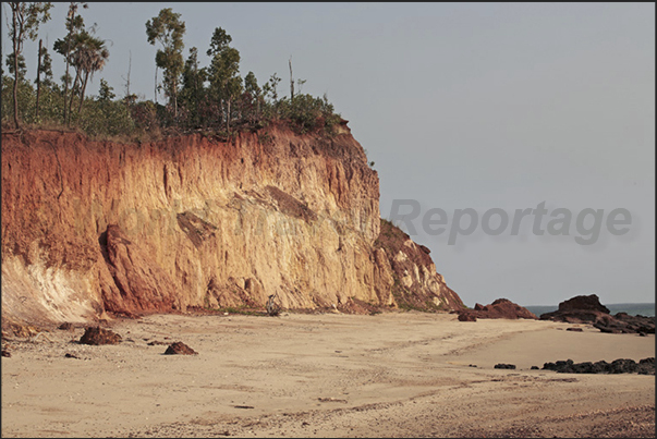 Cobourg Peninsula. The beaches and coastline at sunset, turn red