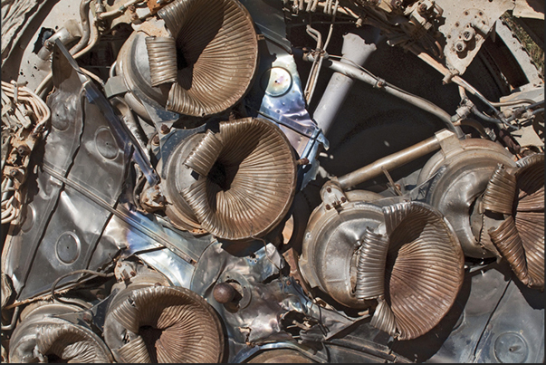 William Creek Station. The little museum of objects fallen from the space. What remains of a rocket engine