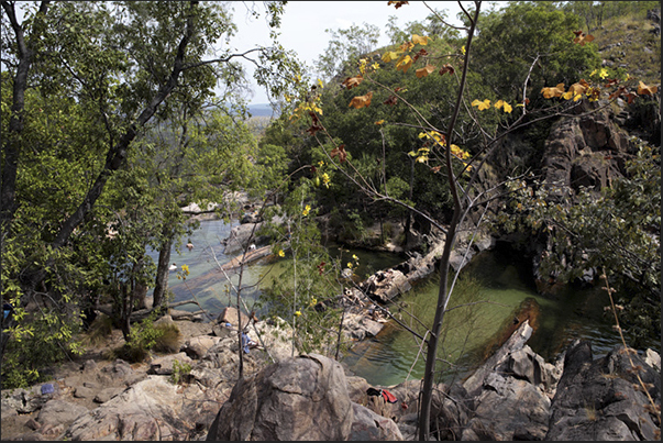 Gunlom Falls. Natural pools where is possible to swim