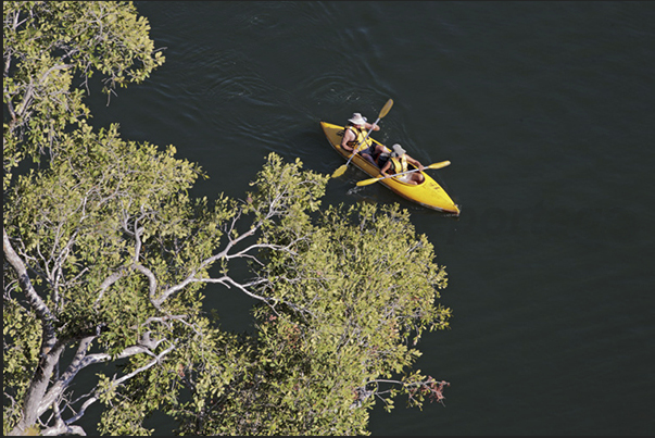 Katherine Gorge in Nitmiluk National Park. In kayak on the river