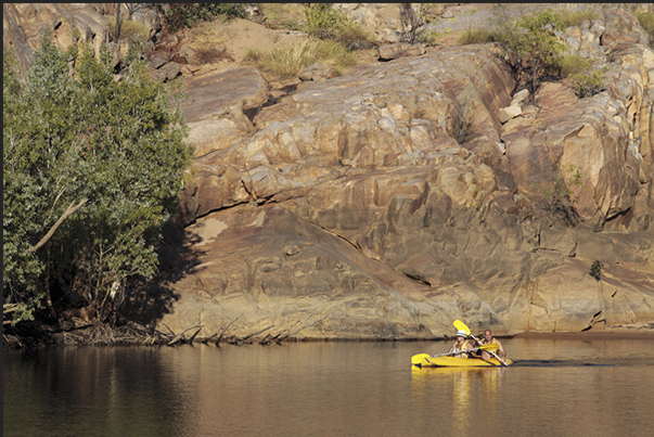 Katherine Gorge in Nitmiluk National Park. In kayak on the river