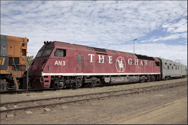 The Ghan, hystorical railway that connects Darwin with Adelaide acros the central desert The Ghan, hystorical railway that connects Darwin with Adelaide acros the central desert