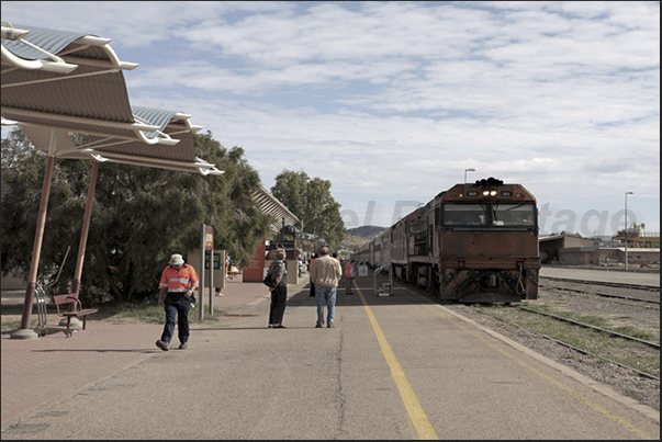 The Ghan, hystorical railway that connects Darwin with Adelaide. The station of Alice Springs The Ghan, hystorical railway that connects Darwin with Adelaide. The station of Alice Springs