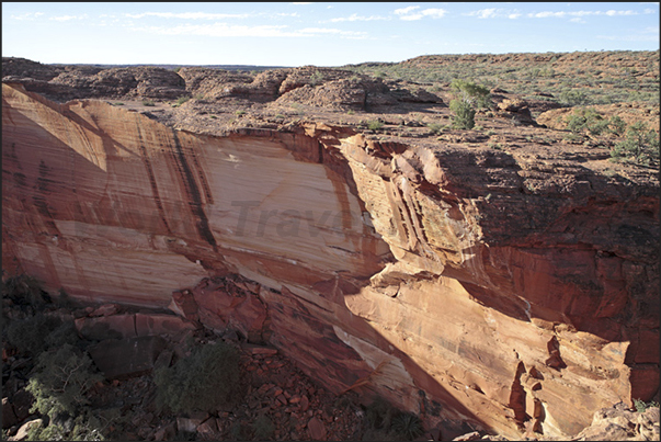 Watarrka National Park. Kings Canyon. The impressive vertical walls of the canyon