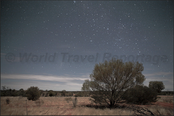 Watarrka National Park. Kings Canyon. The starry sky illuminates the desert Watarrka National Park. Kings Canyon. The starry sky illuminates the desert