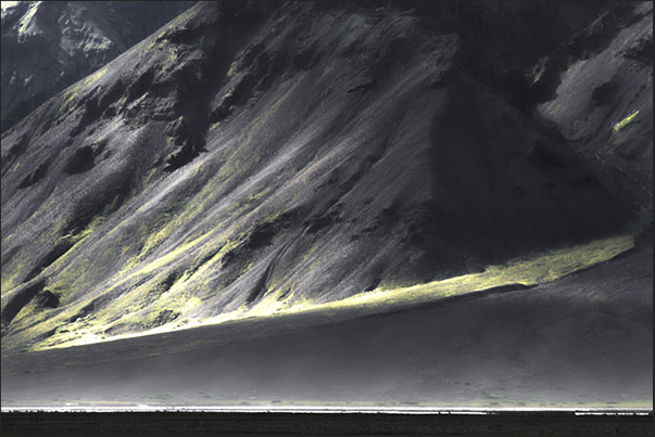 Play of light on the walls of volcanic valleys Play of light on the walls of volcanic valleys