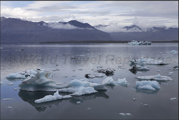 Lake formed by Jokulsarlon Glacier