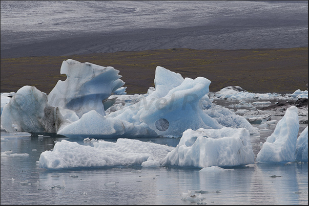 Iceberg on the lake formed by Jokulsarlon Glacier
