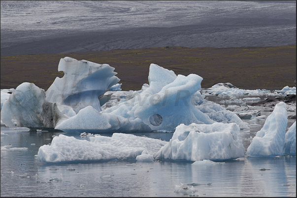 Iceberg on the lake formed by Jokulsarlon Glacier Iceberg on the lake formed by Jokulsarlon Glacier