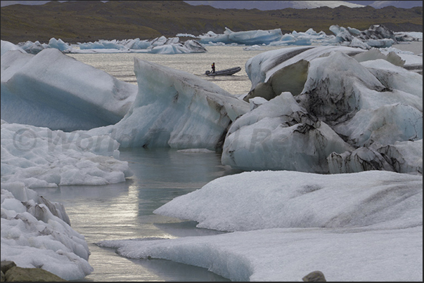 Iceberg on the lake formed by Jokulsarlon Glacier