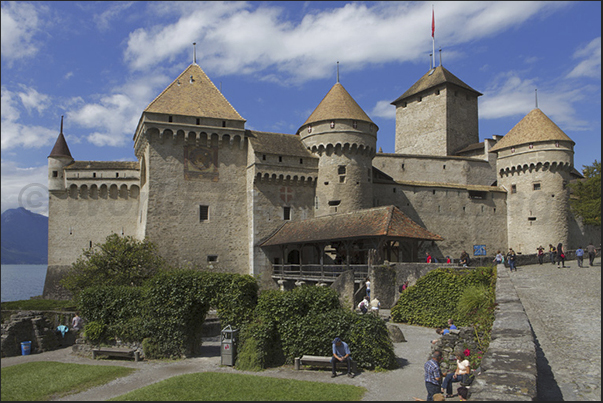 The castle of Chillon (XII century) near Montreux The castle of Chillon (XII century) near Montreux