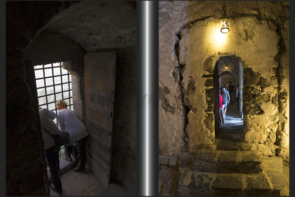 The castle of Chillon (XII century). Corridors and rooms on the lake The castle of Chillon (XII century). Corridors and rooms on the lake