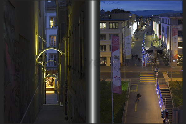 Flon district in central Lausanne, one of the places most frequented by tourists visiting the town Flon district in central Lausanne, one of the places most frequented by tourists visiting the town