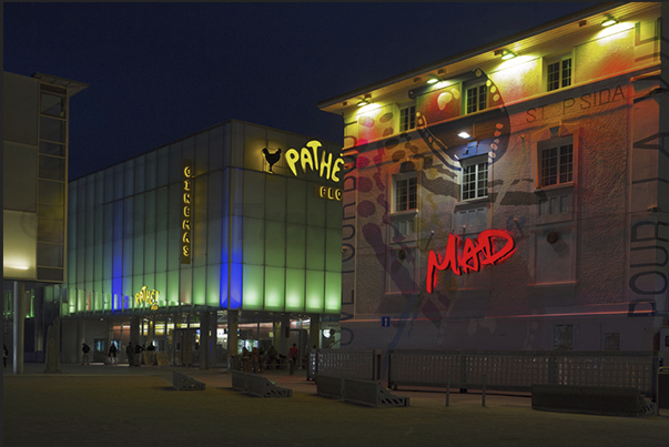 Modern architecture in the ancient district of Lausanne Flon