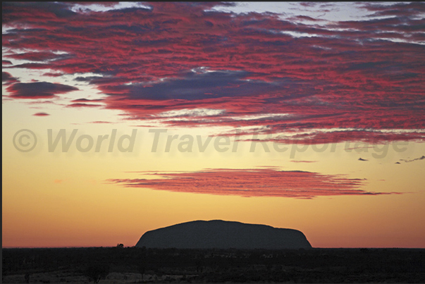 Uluru-Kata Tjuta National Park. Sunset on the sacred mountain of Uluru Uluru-Kata Tjuta National Park. Sunset on the sacred mountain of Uluru