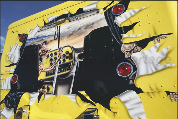 Each trucks participating in the beauty contest has, painted on the coachwork, the spirit of those who drive the truck Each trucks participating in the beauty contest has, painted on the coachwork, the spirit of those who drive the truck