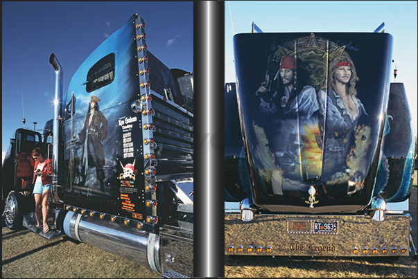 Each trucks participating in the beauty contest has, painted on the coachwork, the spirit of those who drive the truck Each trucks participating in the beauty contest has, painted on the coachwork, the spirit of those who drive the truck