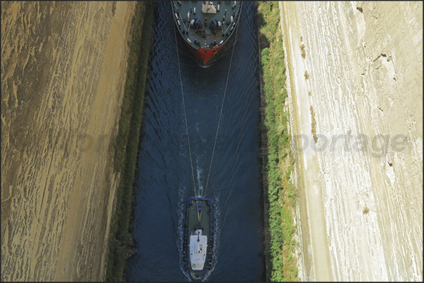 Corinth Canal (6,34 km long, 25,6 m wide) was built between 1881 and 1893 to connect the Gulf of Corinth with the Aegean Sea Corinth Canal (6,34 km long, 25,6 m wide) was built between 1881 and 1893 to connect the Gulf of Corinth with the Aegean Sea