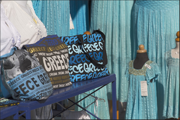 The clothes of the vestal virgins of ancient Olympia are in the shops in the port of Katacolo The clothes of the vestal virgins of ancient Olympia are in the shops in the port of Katacolo
