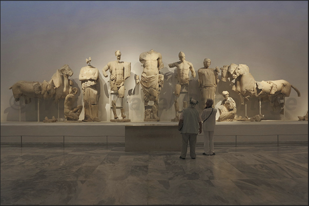 Museum of the archaeological site of Olympia. The front of Zeus Temple