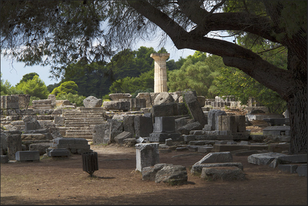 Archaeological site of Olympia. Remains of the ancient temples Archaeological site of Olympia. Remains of the ancient temples