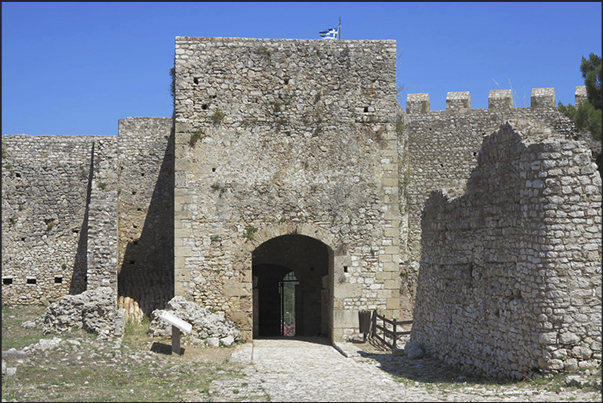 Kyllini Castle, an important Venetian citadel today in restoration. The entrance Kyllini Castle, an important Venetian citadel today in restoration. The entrance