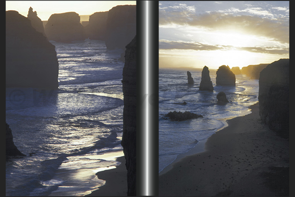Great Ocean Road. The coast of 12 apostles. Limestone stacks Great Ocean Road. The coast of 12 apostles. Limestone stacks