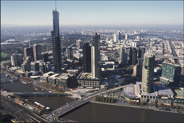 Panorama from the Melbourne Observation Deck, one of the highest skyscrapers in the city Panorama from the Melbourne Observation Deck, one of the highest skyscrapers in the city