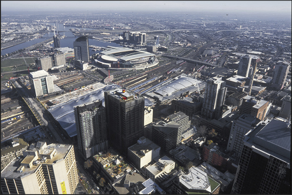 Panorama from the Melbourne Observation Deck, one of the highest skyscrapers in the city Panorama from the Melbourne Observation Deck, one of the highest skyscrapers in the city