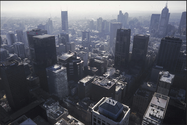 Panorama from the Melbourne Observation Deck, one of the highest skyscrapers in the city Panorama from the Melbourne Observation Deck, one of the highest skyscrapers in the city
