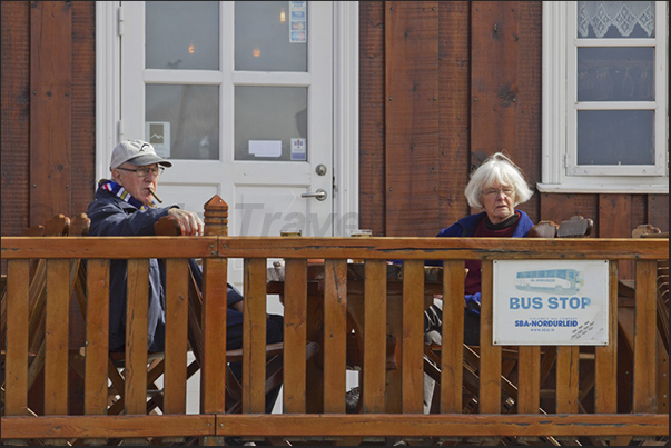 Country of Husavik. A moment of rest before taking the bus