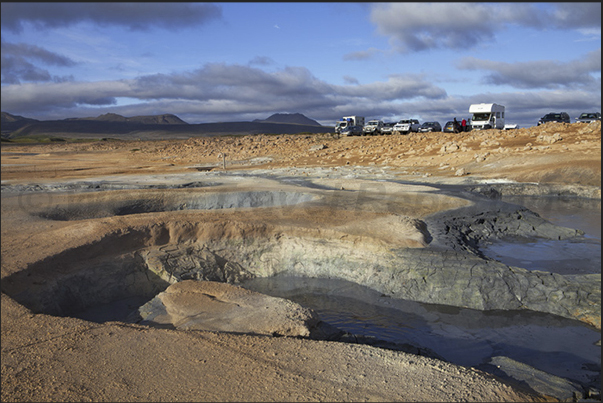 The area of fumaroles and warm waters of Namafjall