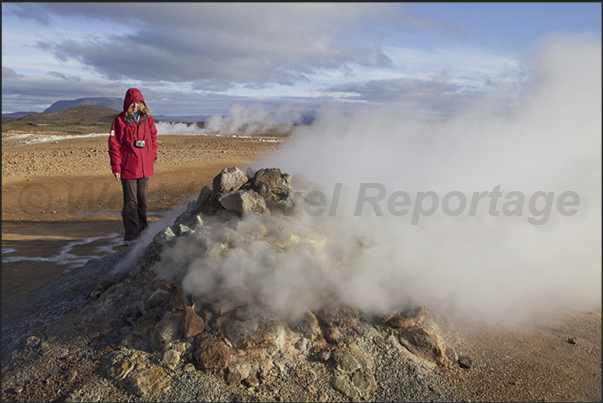 The area of fumaroles and warm waters of Namafjall The area of fumaroles and warm waters of Namafjall