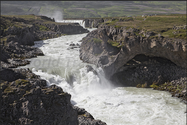 Godafoss waterfalls located on the road to the town of Akureyri Godafoss waterfalls located on the road to the town of Akureyri