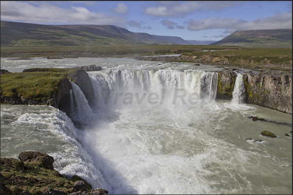 Godafoss waterfalls located on the road to the town of Akureyri Godafoss waterfalls located on the road to the town of Akureyri