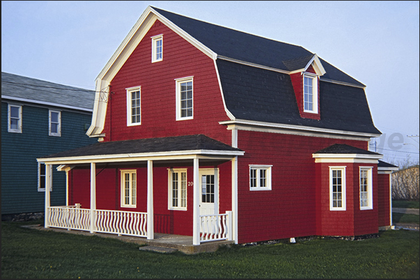 All the wooden houses, are painted in bright colors often in red, blue and yellow All the wooden houses, are painted in bright colors often in red, blue and yellow