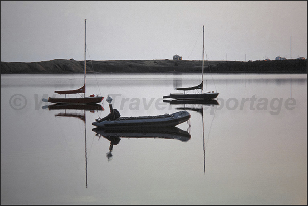 The calm waters of the lagoon of Baie du Bassin (Havre Aubert island)