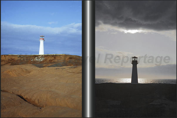 Cap aux Meules Island. The lighthouse of Cap Herisse Cap aux Meules Island. The lighthouse of Cap Herisse