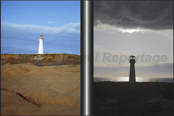 Cap aux Meules Island. The lighthouse of Cap Herisse