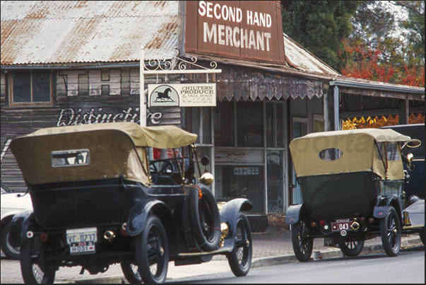 Rally of classic cars in the town of Wangaratta