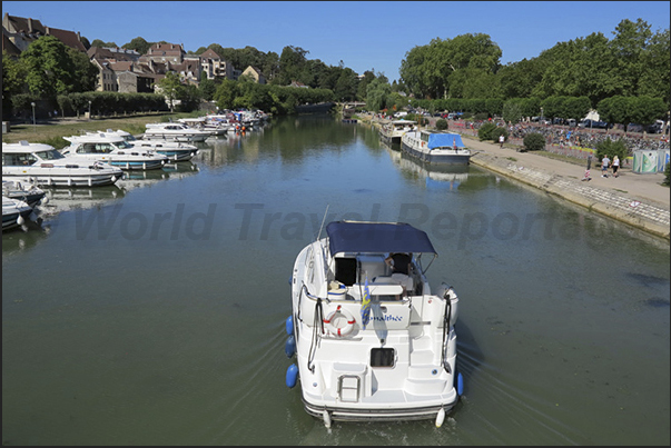 Dole. The river port near the cathedral