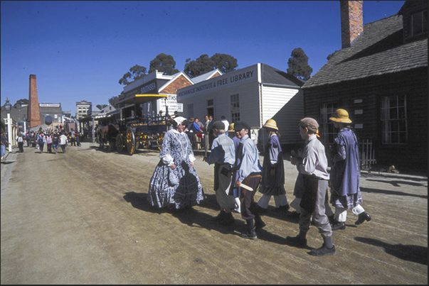 Sovereign Hill, near Ballarat. The reconstruction of a town, when it was discovered the gold in this area of Victoria Sovereign Hill, near Ballarat. The reconstruction of a town, when it was discovered the gold in this area of Victoria
